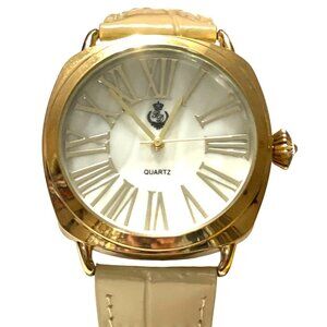 Premier Designs Ladies Quartz Watch Gold-Tone Case Leather Croc Embossed Band